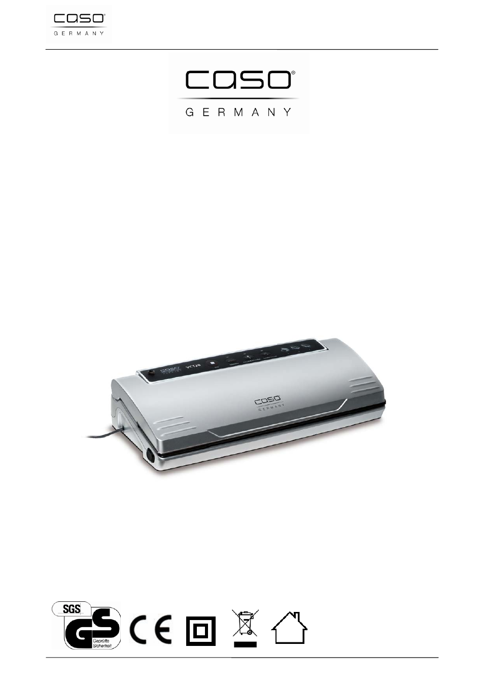 Originele gebruiksaanwijzing, Vacuümmachine vc120 | CASO Germany VC 120 Vacuum Set User Manual | Page 85 / 122