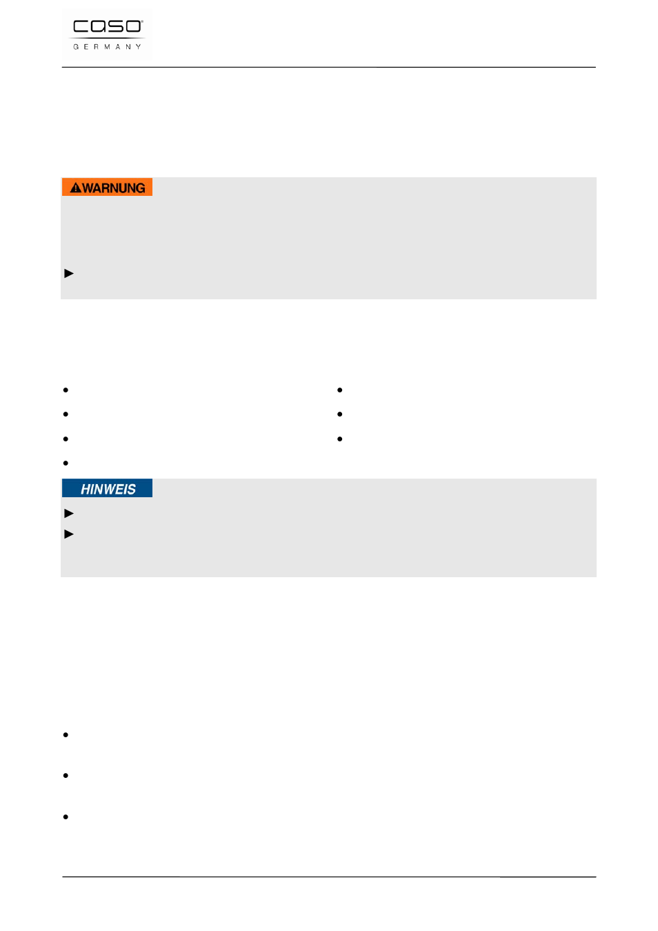 36 ingebruikname, 1 veiligheidsvoorschriften, 2 leveringsomvang en transportinspectie | 3 toepassingen, Waarschuwing | CASO Germany VC 120 Vacuum Set User Manual | Page 91 / 122