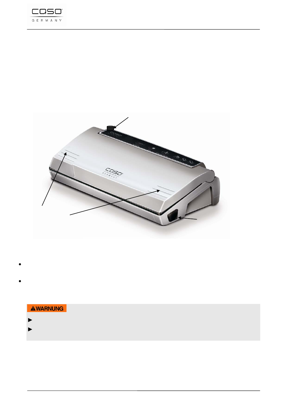 37 opbouw en functie, 1 algemeen overzicht, Waarschuwing | CASO Germany VC 120 Vacuum Set User Manual | Page 94 / 122