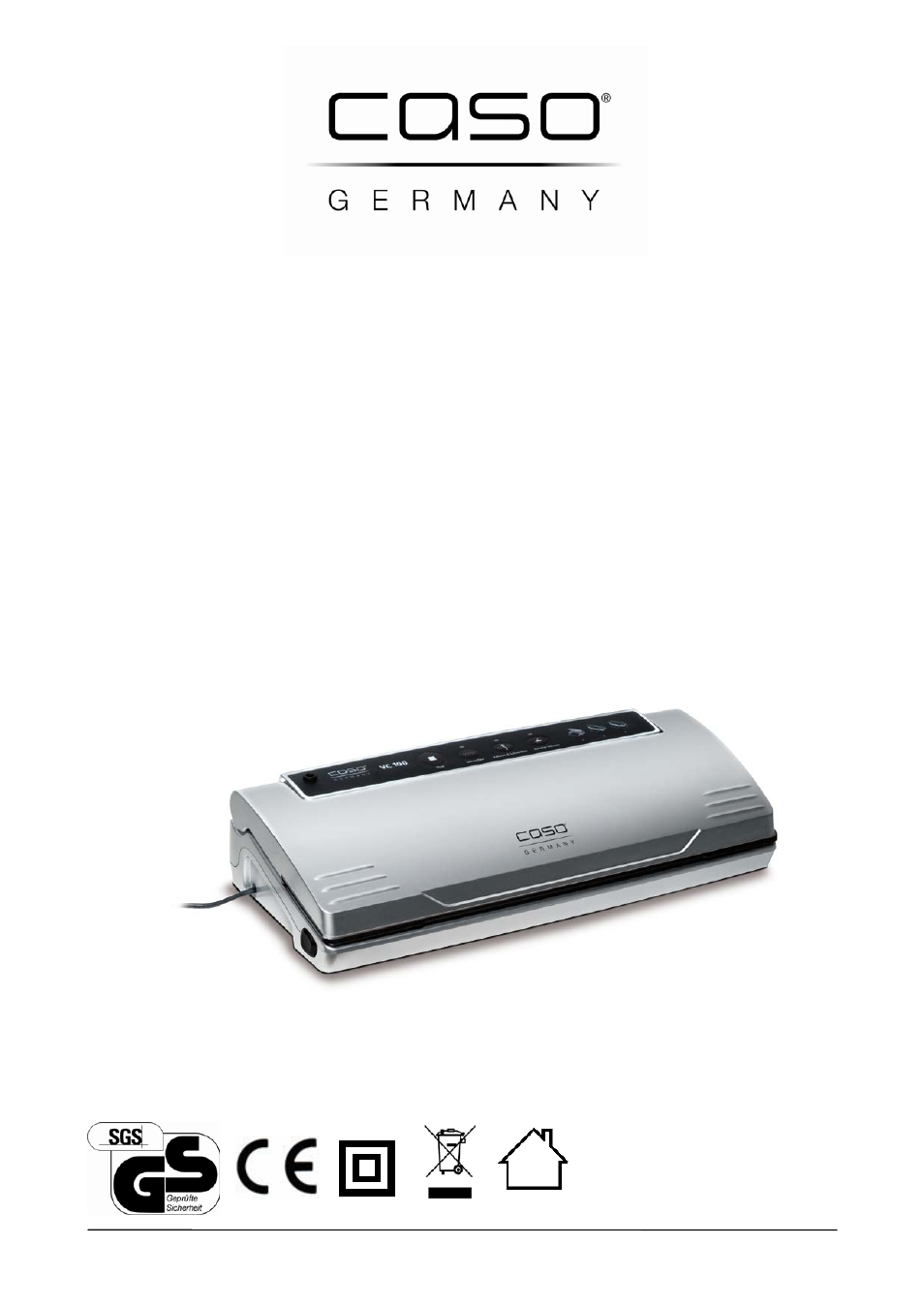 CASO Germany VC 100 Vacuum System User Manual | 110 pages