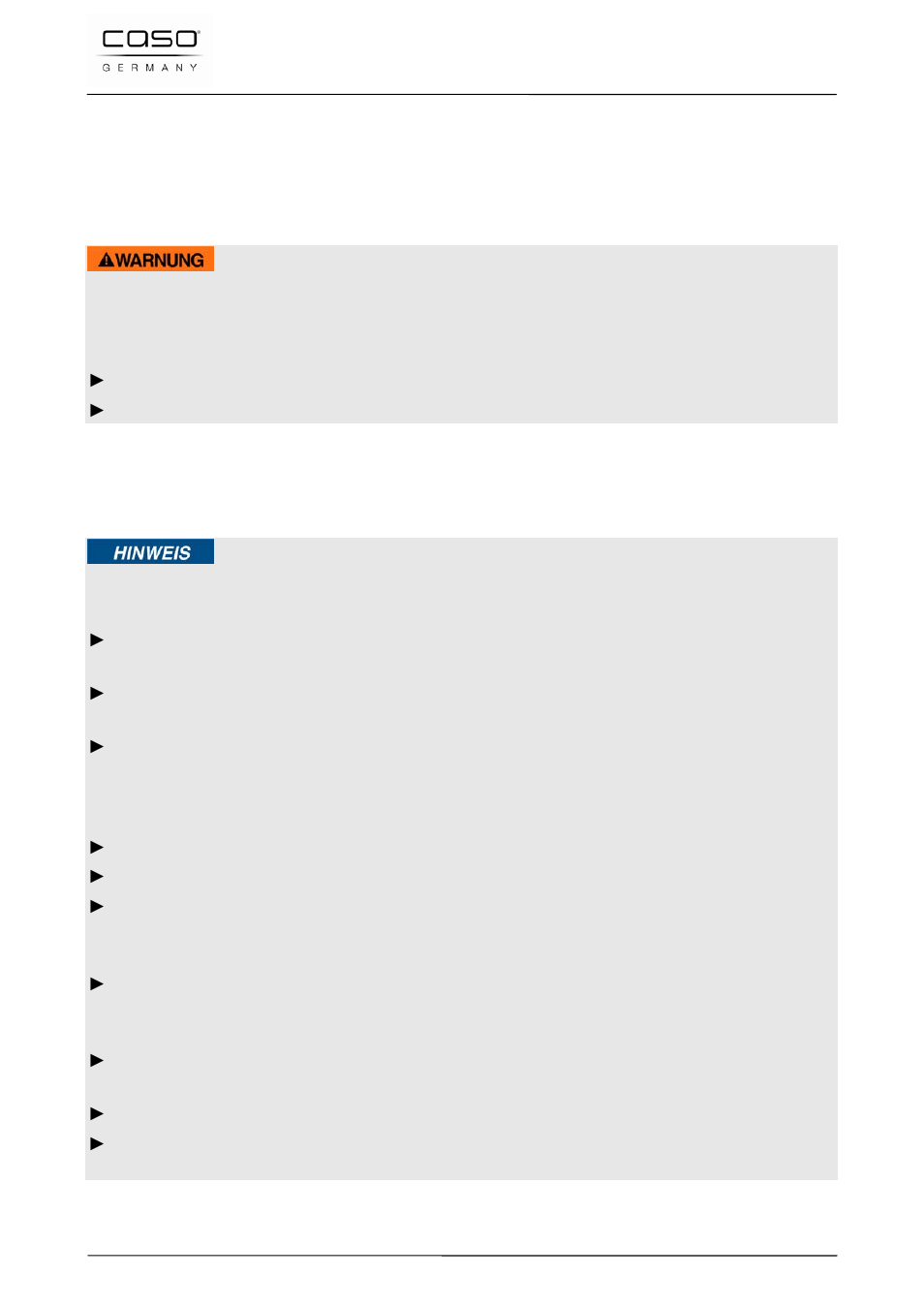 1 intended use, 2 general safety information, Warning | CASO Germany VC 100 Vacuum System User Manual | Page 30 / 110