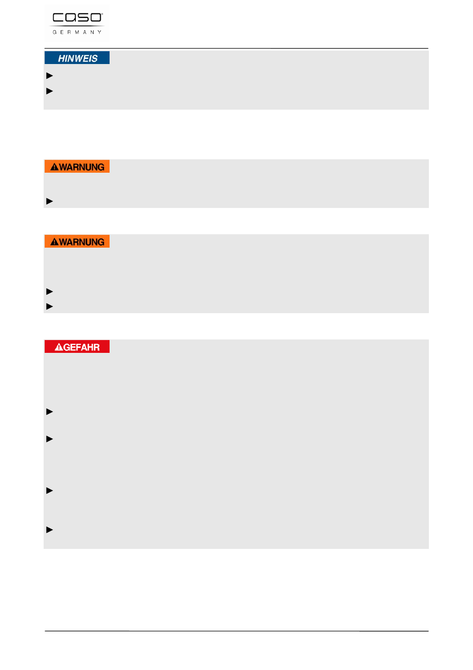 3 sources of danger, 1 danger of burns, 2 danger of fire | 3 dangers due to electrical power, Warning, Danger | CASO Germany VC 100 Vacuum System User Manual | Page 31 / 110