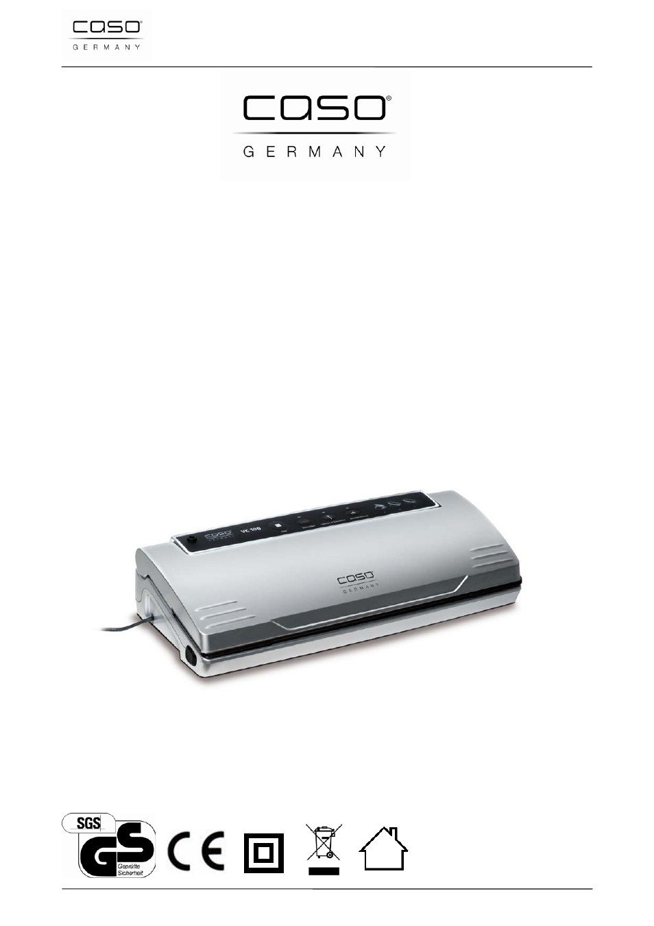 Mode d'emploi original | CASO Germany VC 100 Vacuum System User Manual | Page 43 / 110