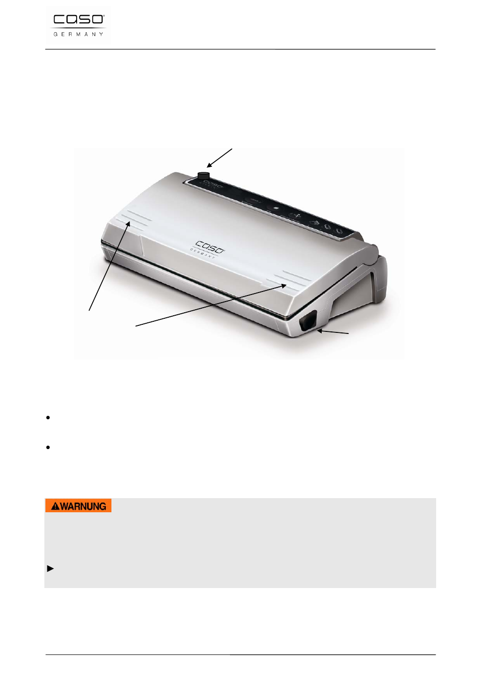 21 structure et fonctionnement, 1 vue d'ensemble, Attention | CASO Germany VC 100 Vacuum System User Manual | Page 52 / 110