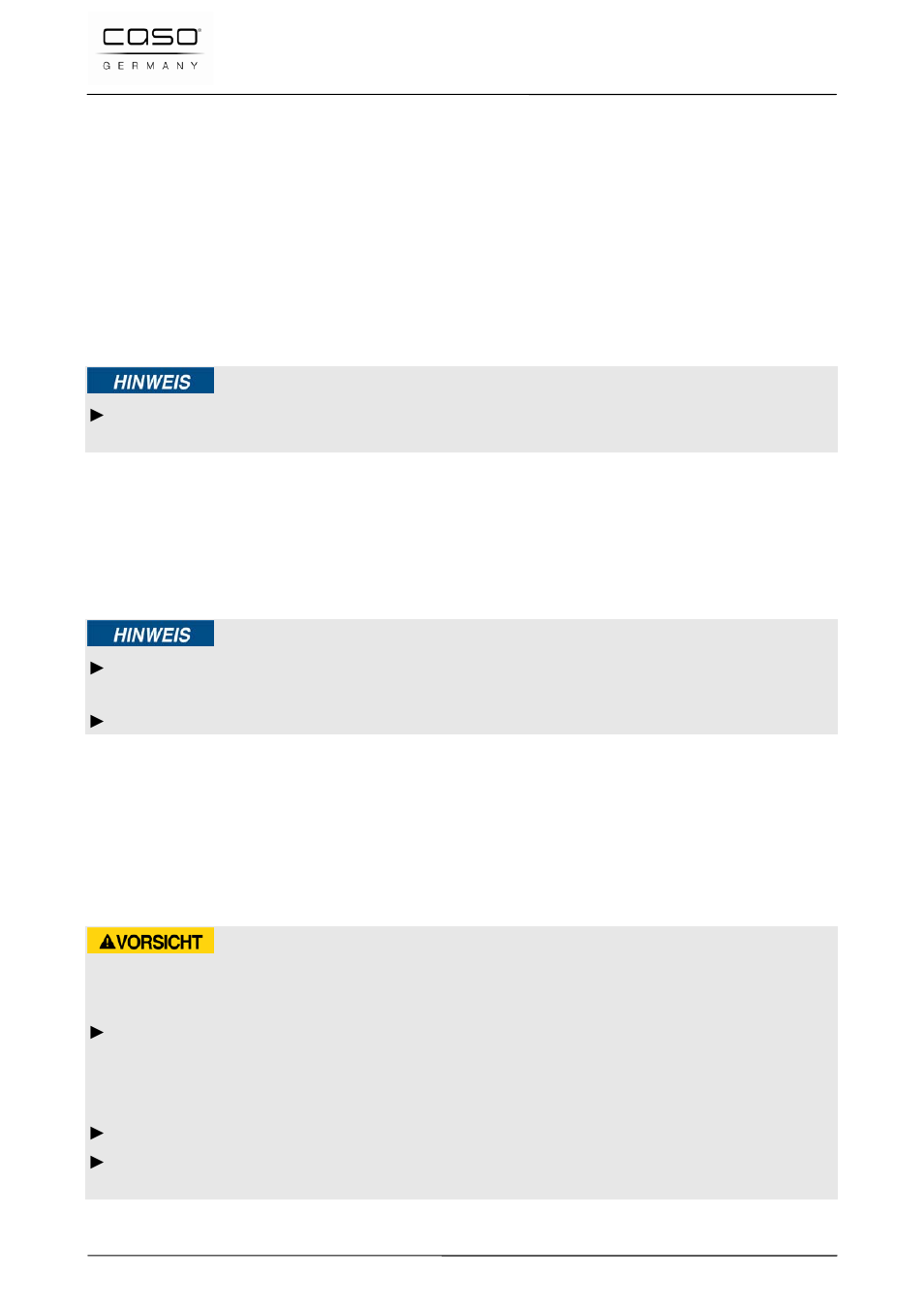 5 ouverture d’un sac scellé, 23 nettoyage et entretien, 1 consignes de sécurité | Remarque, Prudence | CASO Germany VC 100 Vacuum System User Manual | Page 56 / 110