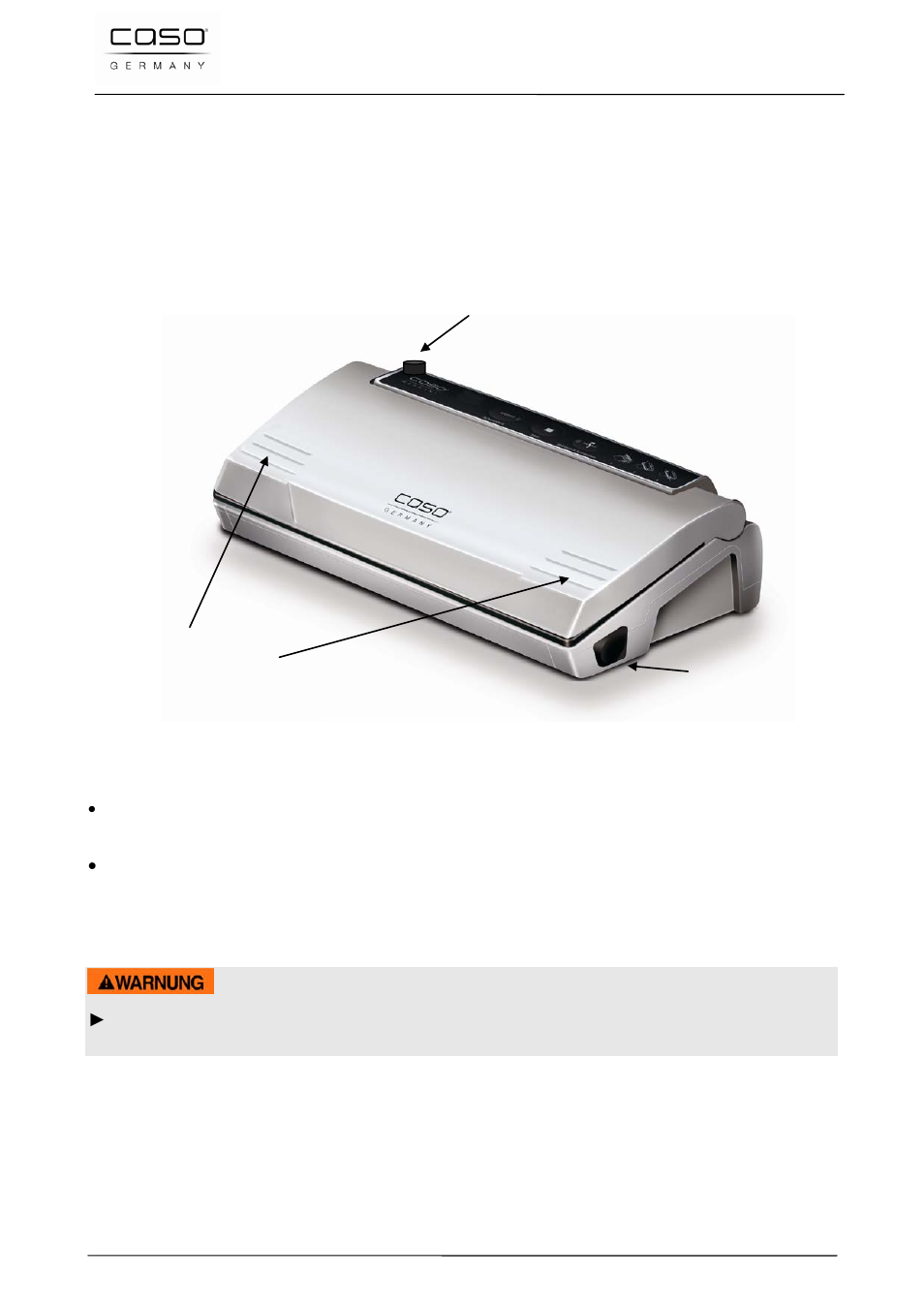 29 costruzione e funzione, 1 panoramica complessiva, 2 targhetta di omologazione | Avviso | CASO Germany VC 100 Vacuum System User Manual | Page 69 / 110