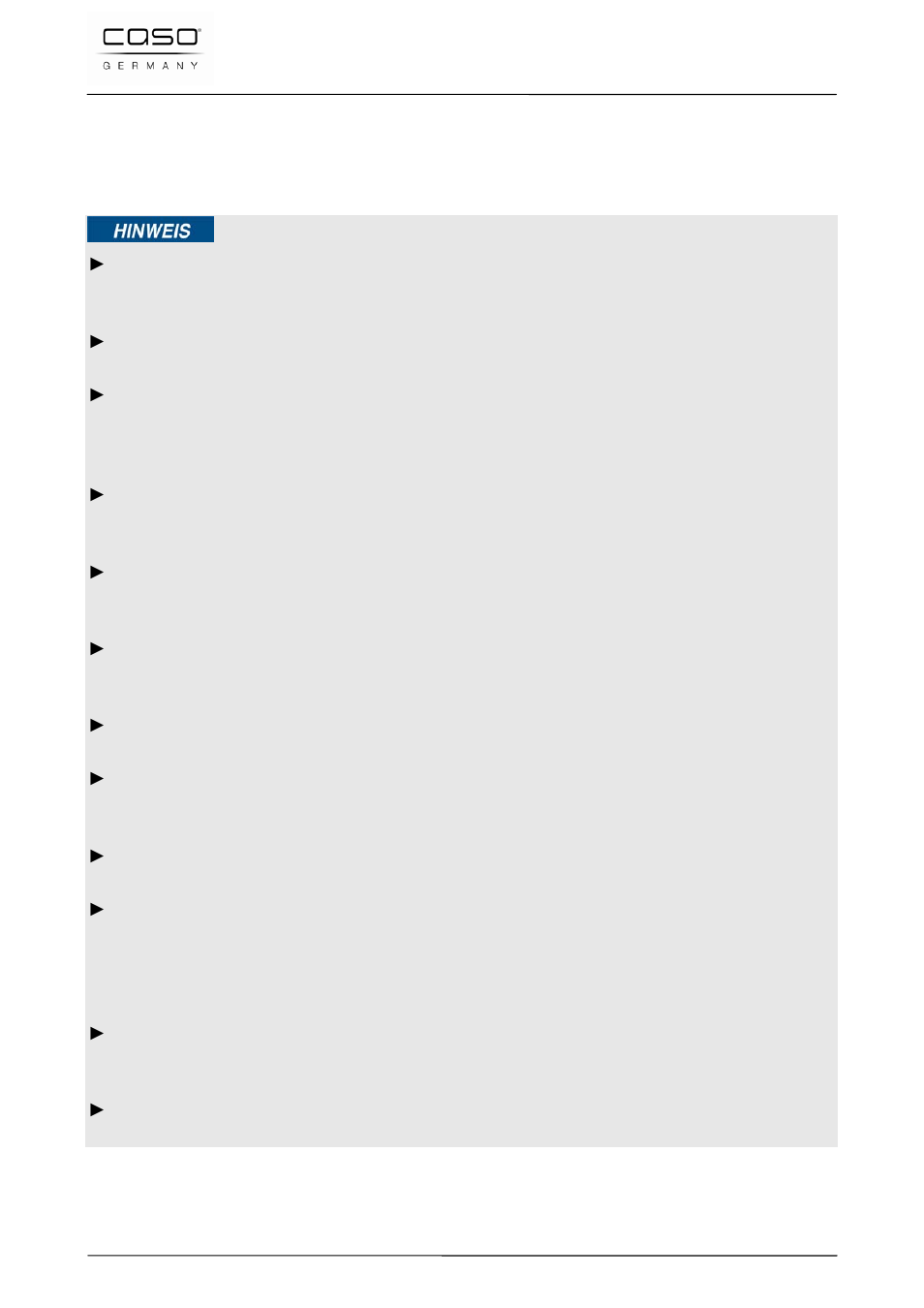 Indicazione | CASO Germany VC 100 Vacuum System User Manual | Page 72 / 110
