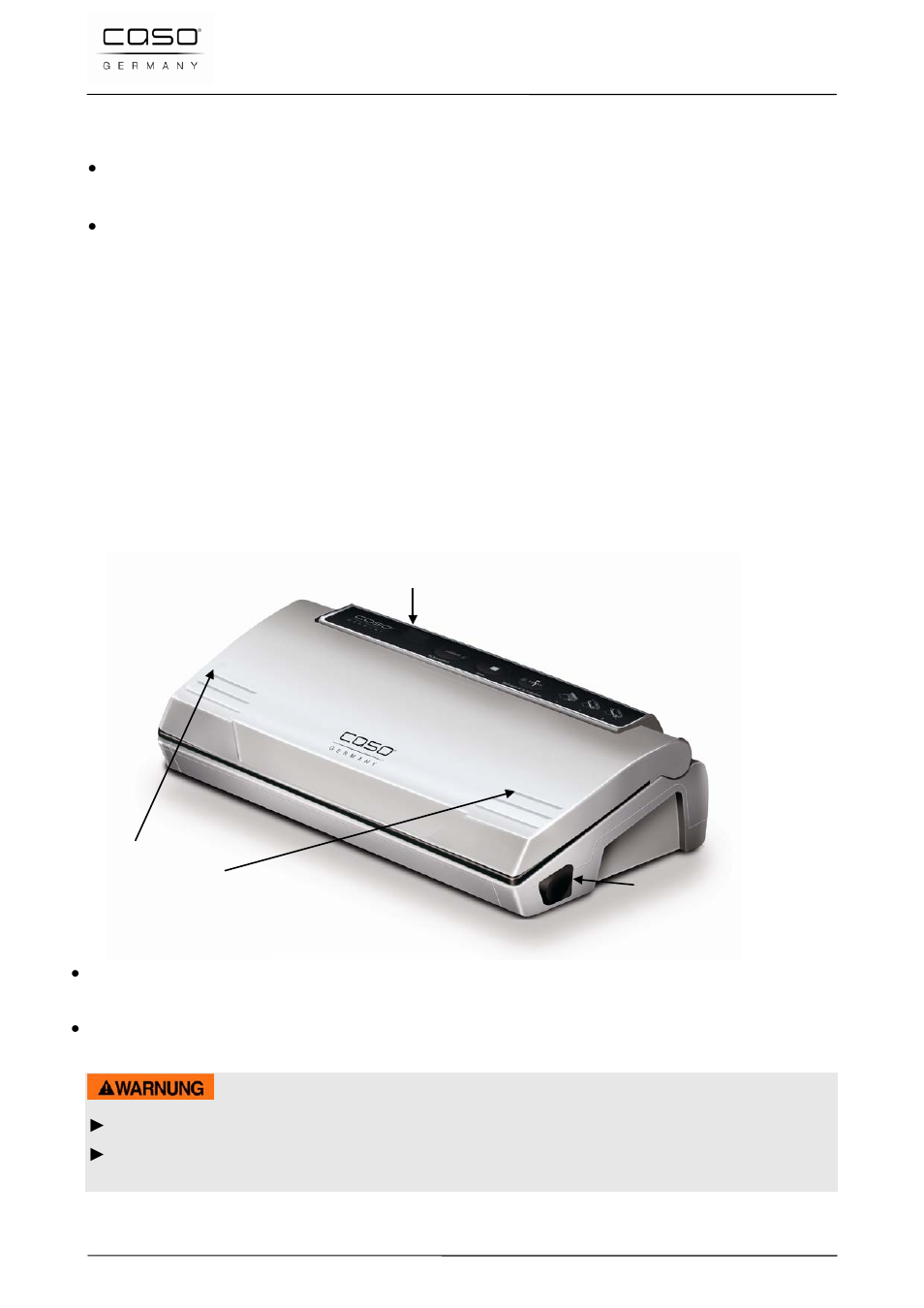 38 opbouw en functie, 1 algemeen overzicht, Waarschuwing | CASO Germany VC 100 Vacuum System User Manual | Page 86 / 110