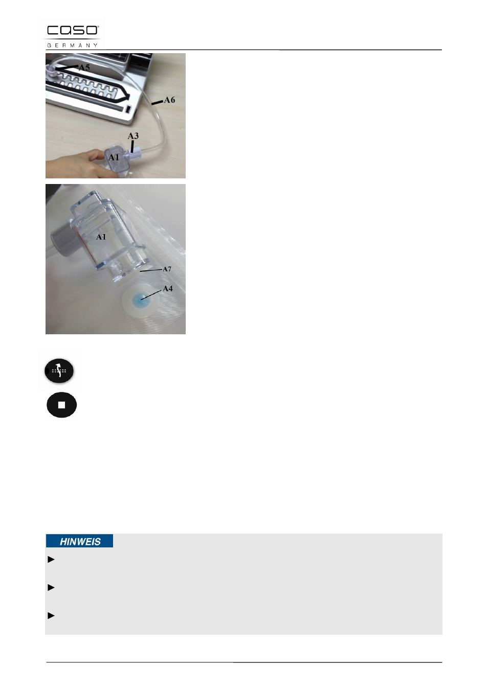 6 öffnen eines verschweißten beutels, 7 aufbewahrung des vakuumierers vc12 | CASO Germany VC 12 Vacuum Set User Manual | Page 24 / 118