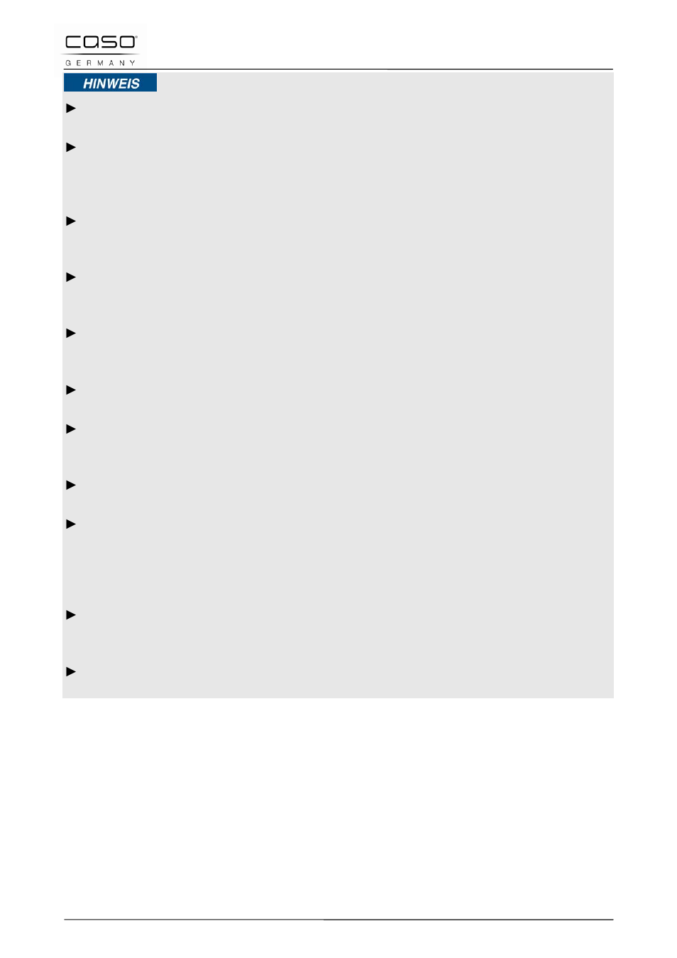 Indicazione | CASO Germany VC 12 Vacuum Set User Manual | Page 76 / 118