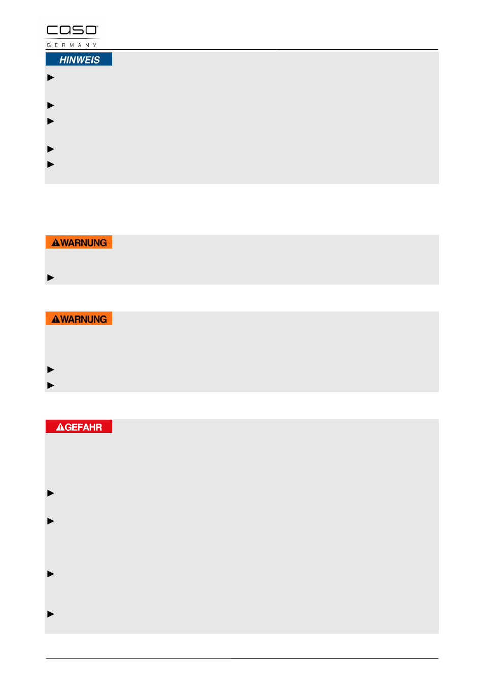 3 sources of danger, 1 danger of burns, 2 danger of fire | 3 dangers due to electrical power, Warning, Danger | CASO Germany VC 10 Vacuum System User Manual | Page 31 / 109