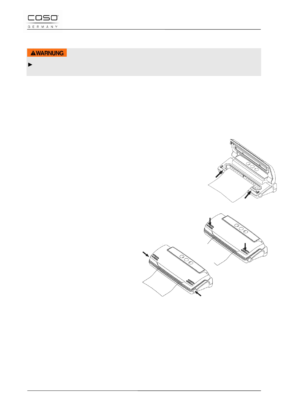 2 targhetta di omologazione, 36 utilizzo e funzionamento, 1 sacchetti in rotoli | Avviso | CASO Germany VC 10 Vacuum System User Manual | Page 69 / 109