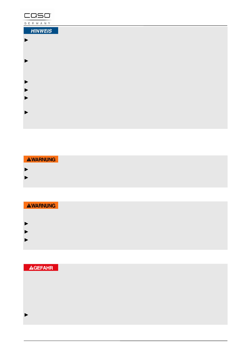 3 bronnen van gevaar, 1 verbrandingsgevaar, 2 brandgevaar | 3 gevaar door elektrische stroom, Waarschuwing, Gevaar | CASO Germany VC 10 Vacuum System User Manual | Page 80 / 109