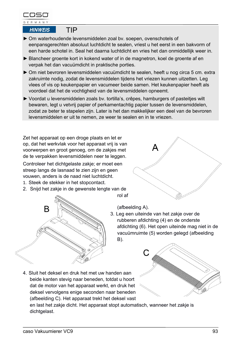 CASO Germany VC 9 Vacuum System User Manual | Page 93 / 114