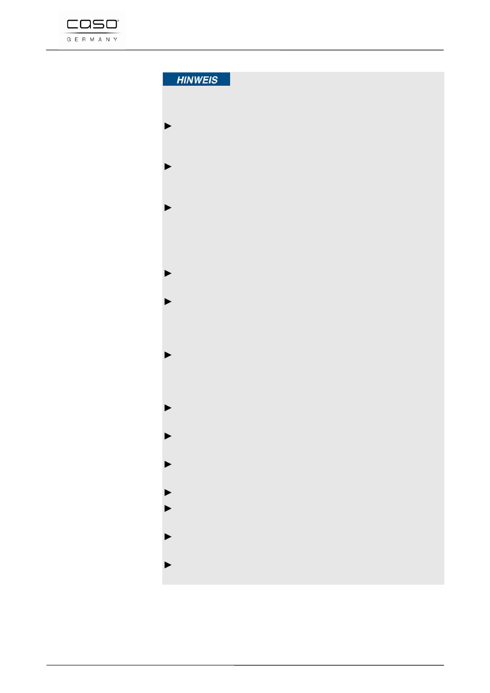 2 instrucciones generales de seguridad, Nota | CASO Germany MyVac 20 User Manual | Page 107 / 145