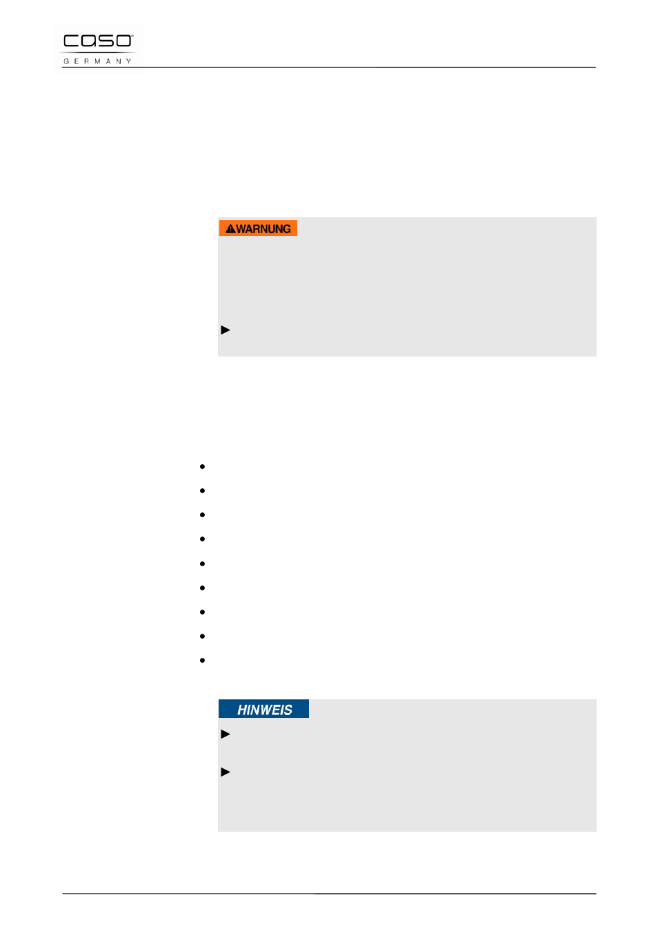 3 inbetriebnahme, 1 sicherheitshinweise, 2 lieferumfang und transportinspektion | CASO Germany MyVac 20 User Manual | Page 19 / 145