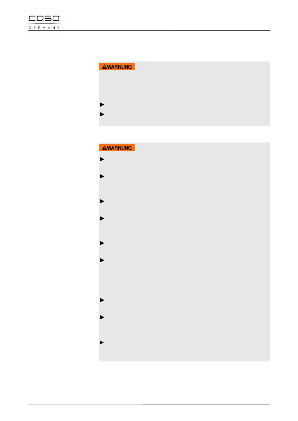 3 sources of danger, 1 danger of fire, 2 charger and battery | Warning | CASO Germany MyVac 20 User Manual | Page 38 / 145