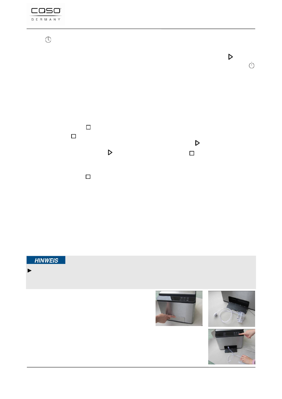 3 vakuumfunktion, E001 | CASO Germany SousVide Center SV1000 User Manual | Page 20 / 104