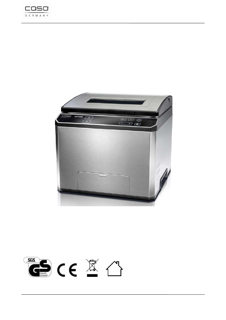 Instruction manual, Sousvide center sv1000 | CASO Germany SousVide Center SV1000 User Manual | Page 25 / 104