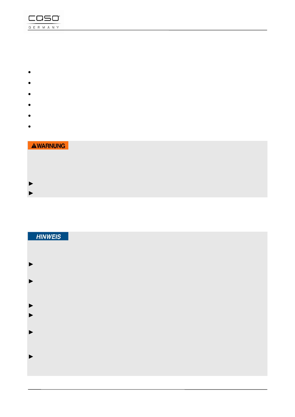 1 bestimmungsgemäße verwendung, 2 allgemeine sicherheitshinweise | CASO Germany BF4 User Manual | Page 16 / 82