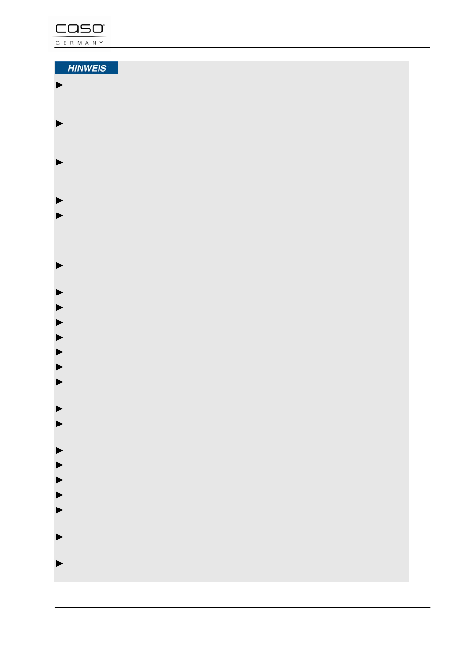 Remarque | CASO Germany BF4 User Manual | Page 31 / 82
