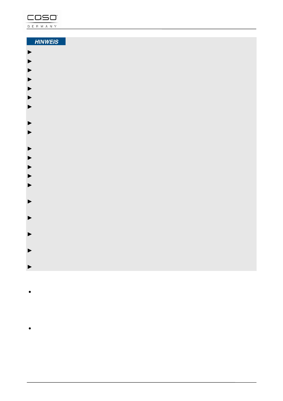 3 domande frequenti (faqs), Indicazione | CASO Germany BF4 User Manual | Page 45 / 82