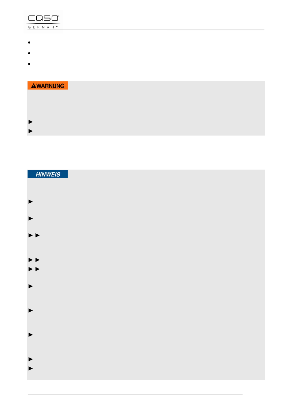 2 algemene veiligheidsinstructies, Waarschuwing | CASO Germany BF4 User Manual | Page 57 / 82