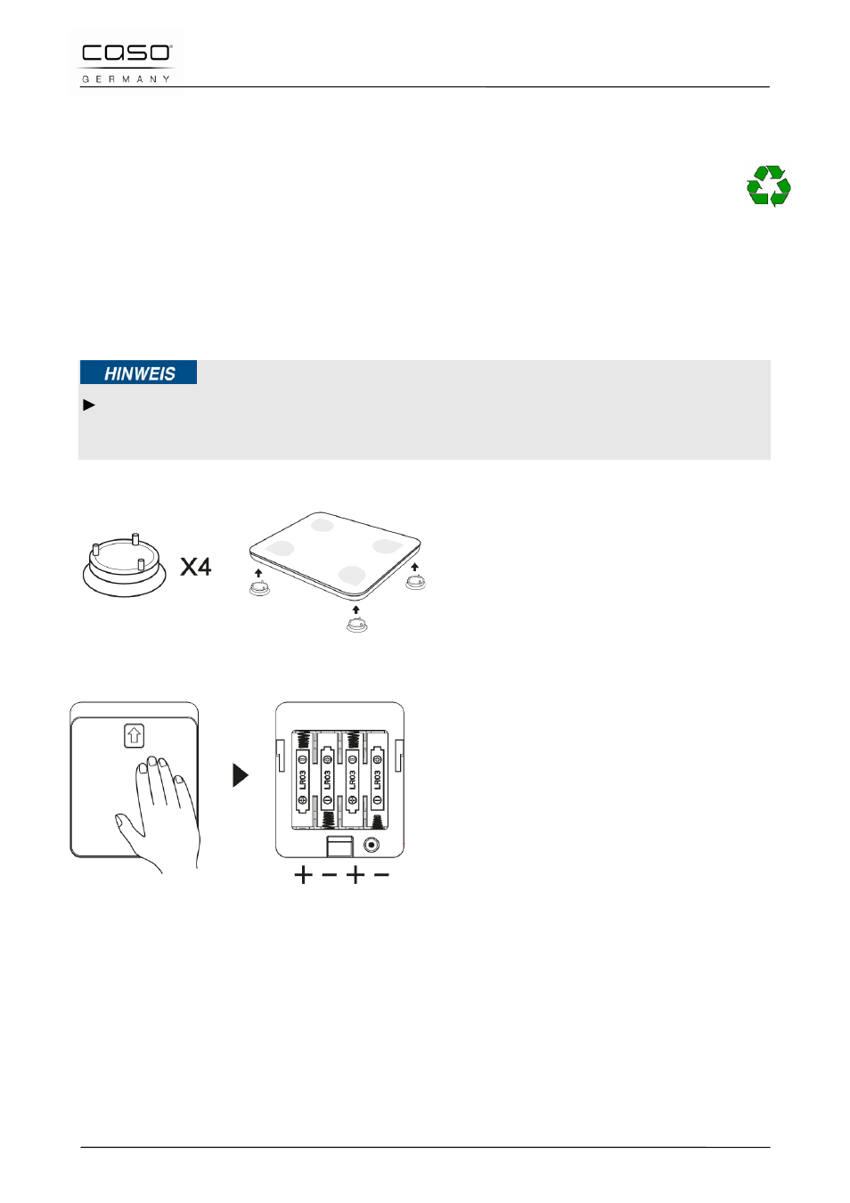 3 desembalaje, 4 eliminación del embalaje, 5 montaje de las patas para alfombras | 6 alimentación de energía, 56 placa de especificaciones, Nota | CASO Germany BF4 User Manual | Page 73 / 82