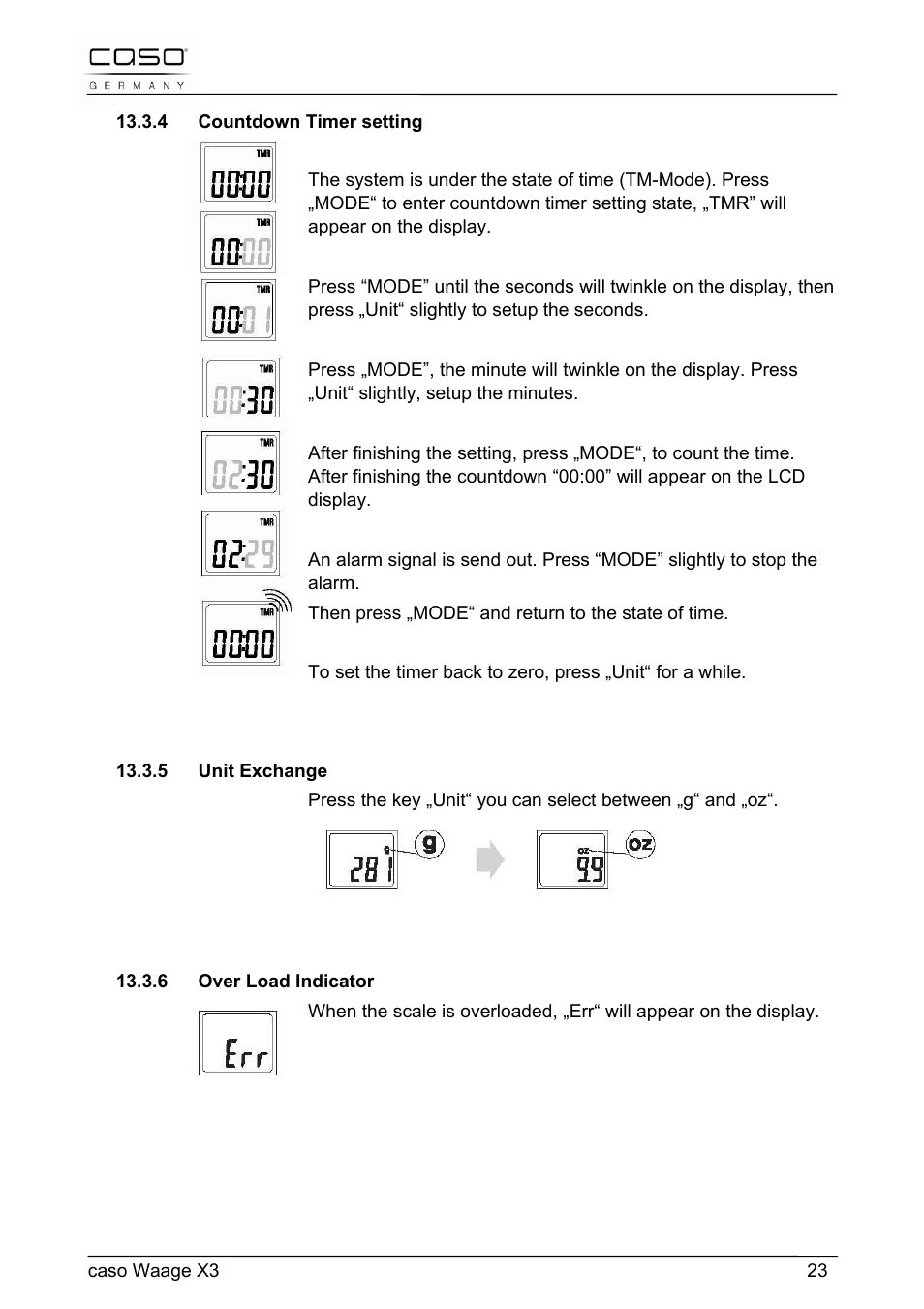 CASO Germany Scale X3 User Manual | Page 23 / 51