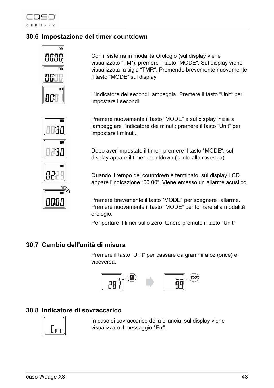 CASO Germany Scale X3 User Manual | Page 48 / 51