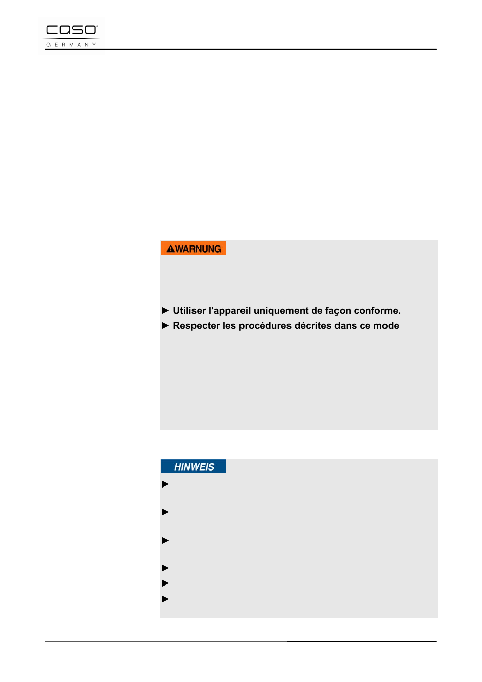 11 sécurité, 1 utilisation conforme, 2 consignes de sécurités générales | Attention, Remarque | CASO Germany Baking Scale B5 User Manual | Page 23 / 108