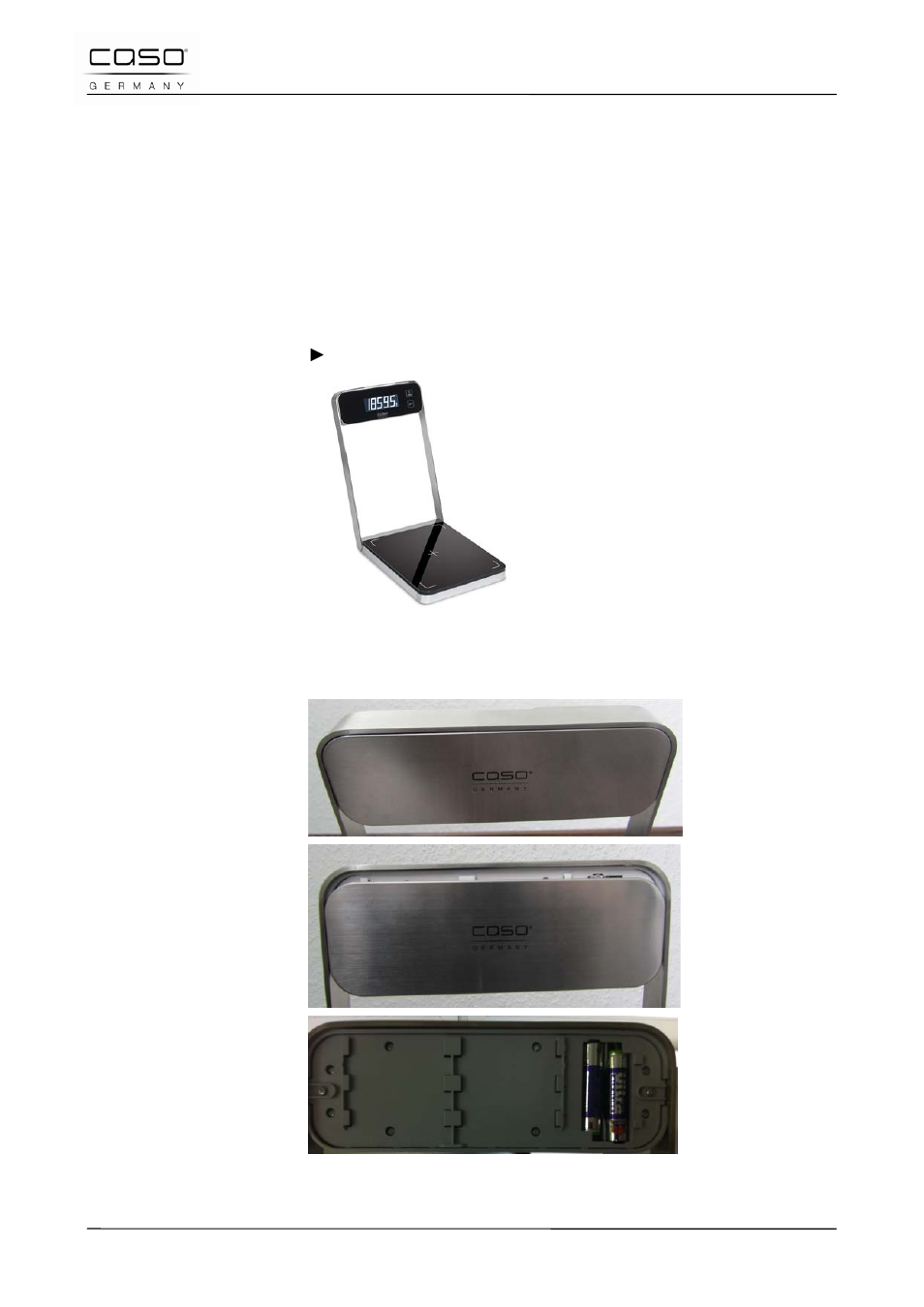8 plaque signalétique, 12 commonde et fonctionnement, 1 alimentation par piles | CASO Germany Baking Scale B5 User Manual | Page 26 / 108
