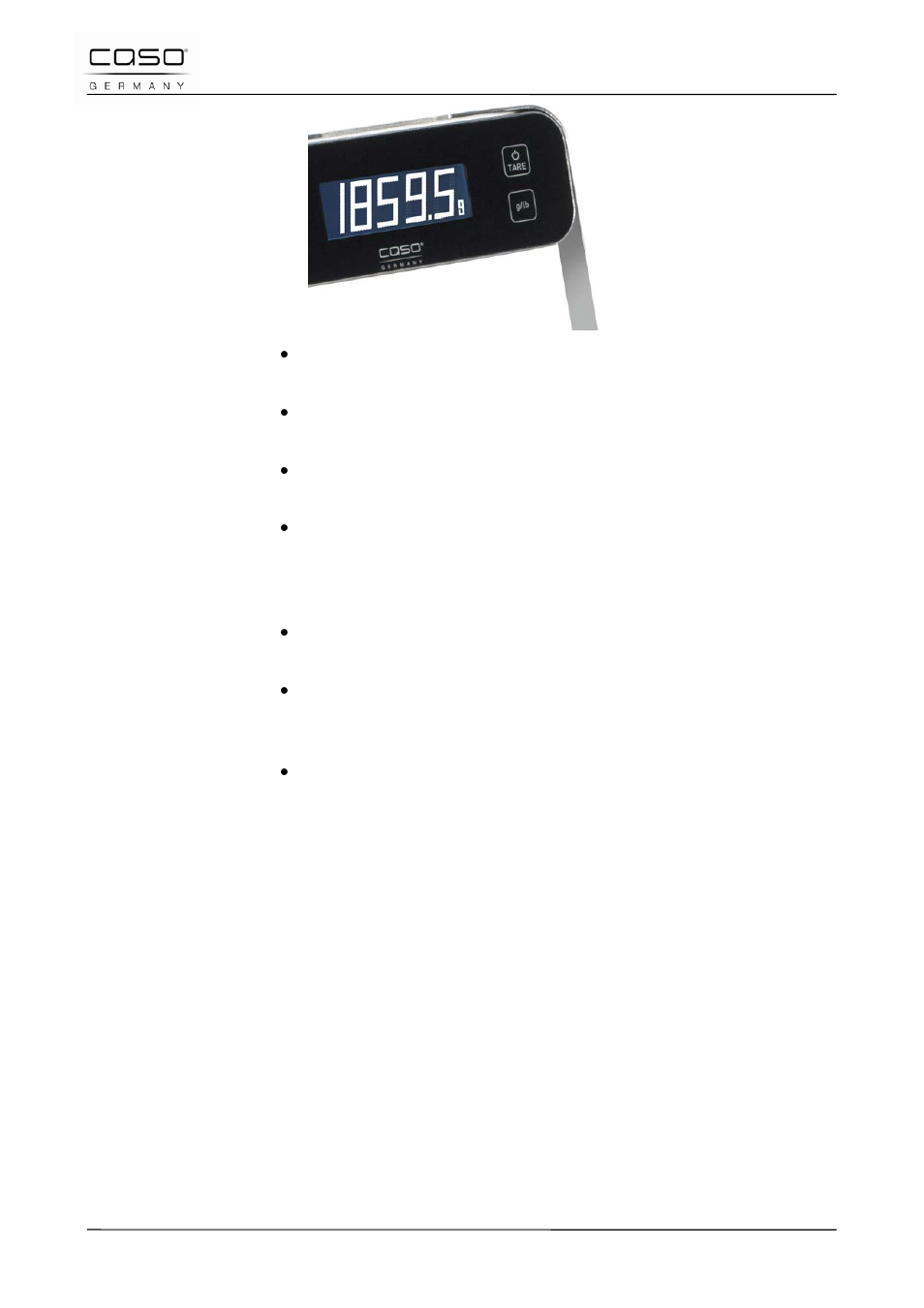 7 messages d'erreur | CASO Germany Baking Scale B5 User Manual | Page 30 / 108
