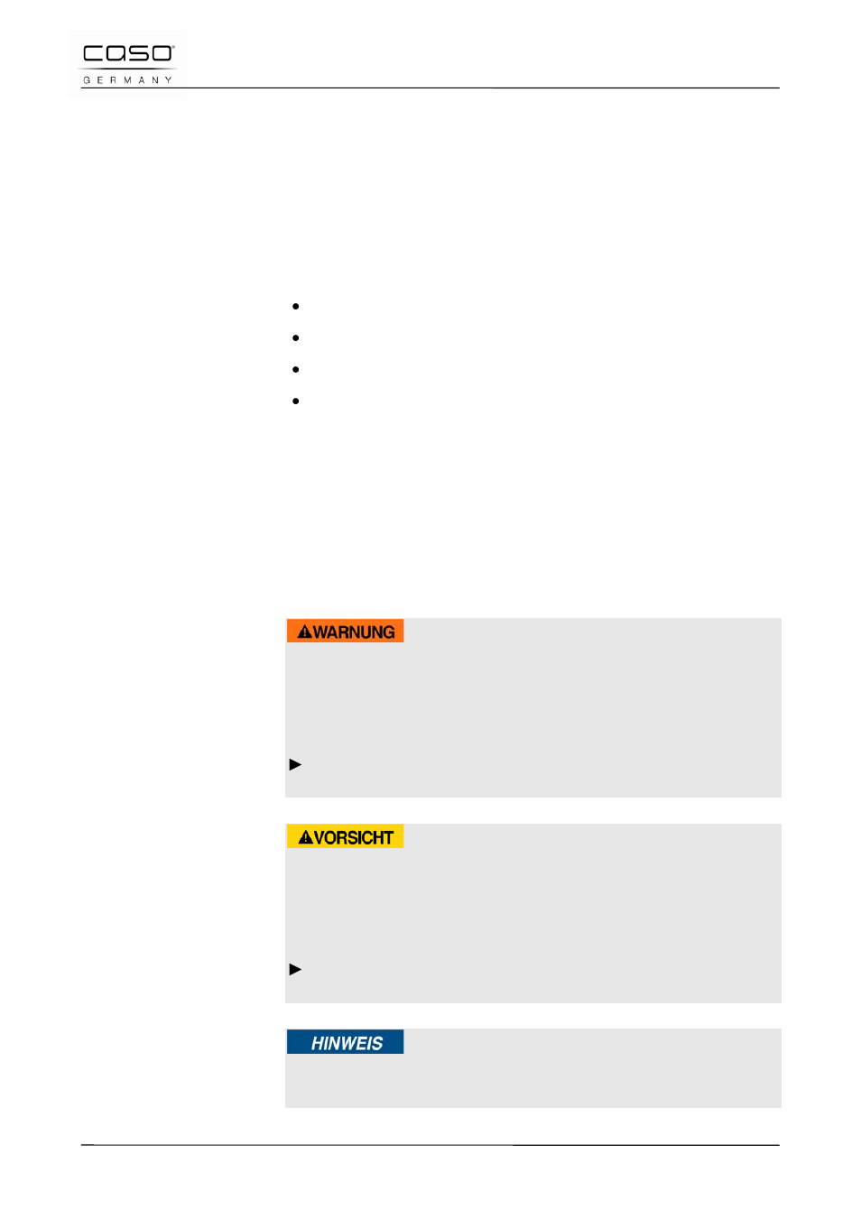 3 informationen zu dieser anleitung, 4 warnhinweise, Warnung | Vorsicht, Hinweis | CASO Germany Baking Scale B5 User Manual | Page 38 / 108