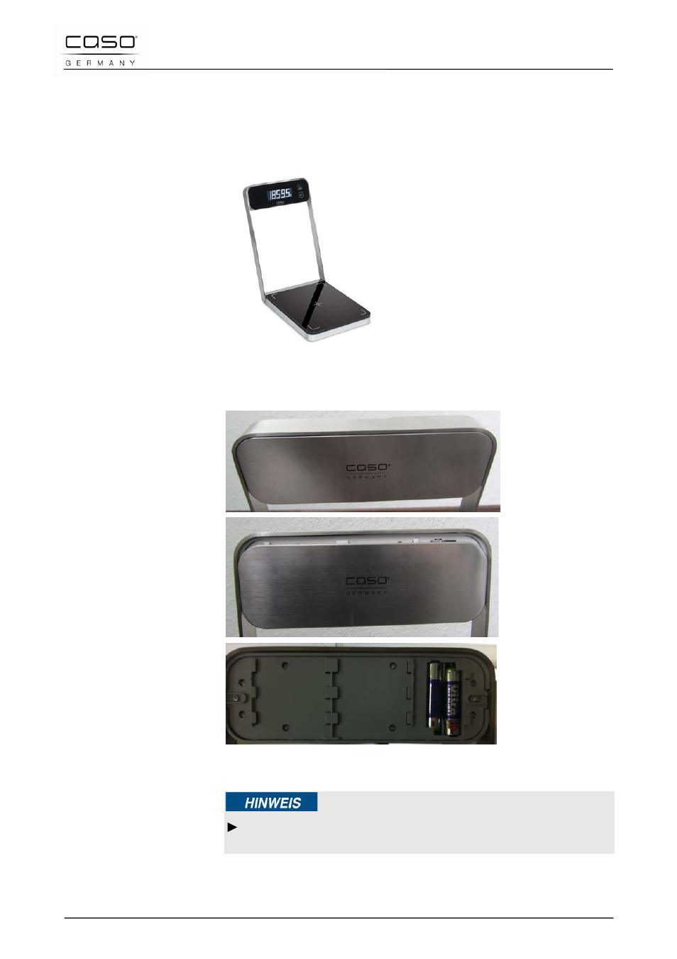 30 manejo y funcionamiento, 1 reemplazo de la batería de la pantalla, Consejo | CASO Germany Baking Scale B5 User Manual | Page 61 / 108