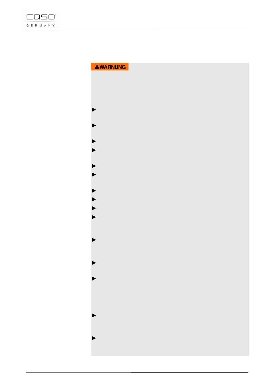 2 veiligheidsvoorschriften, Waarschuwing | CASO Germany Baking Scale B5 User Manual | Page 76 / 108
