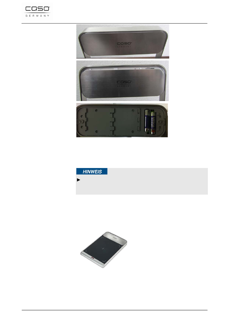 2 vervanging batterijen in de weegschaal | CASO Germany Baking Scale B5 User Manual | Page 79 / 108