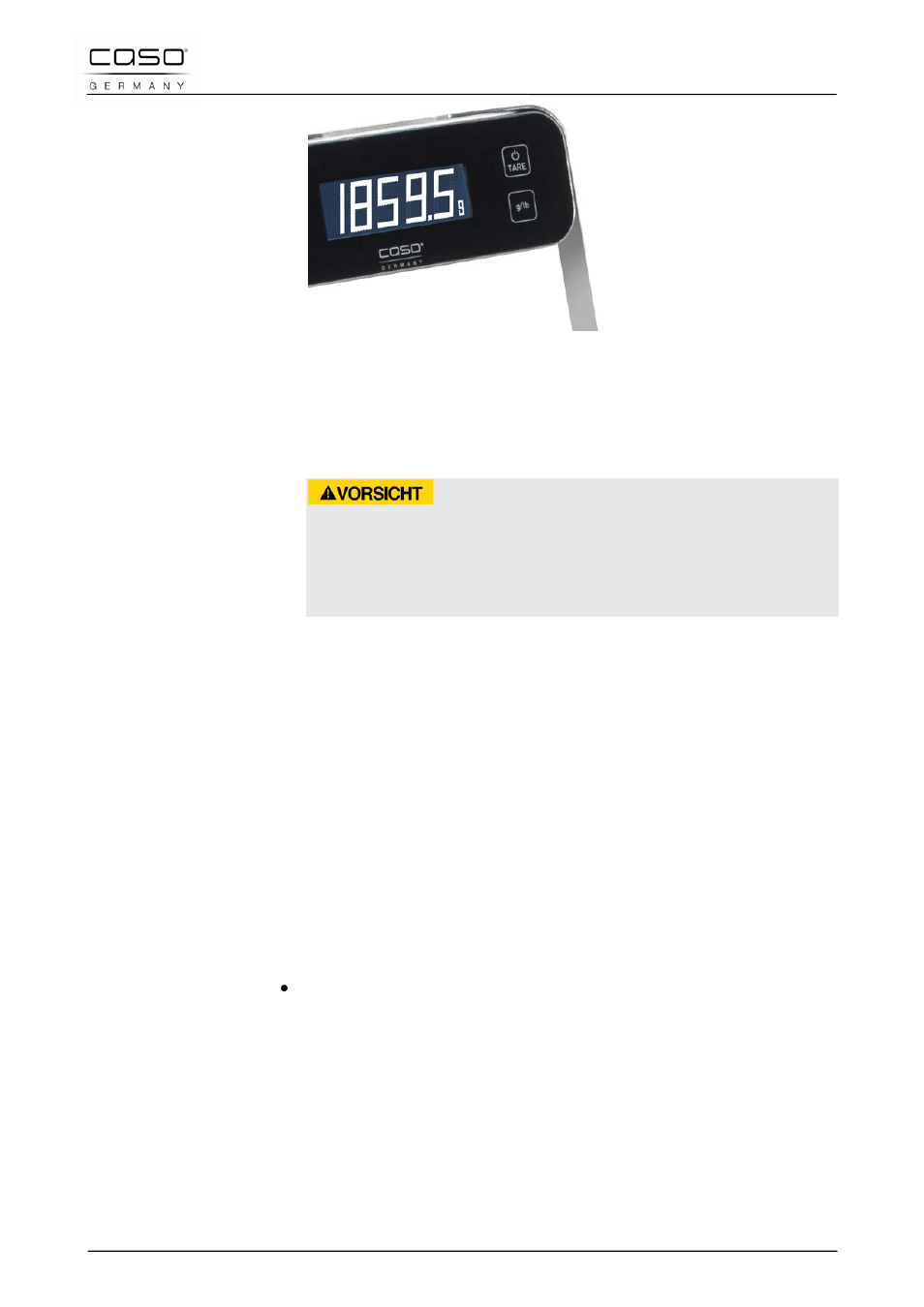 6 tarra functie, Pas op | CASO Germany Baking Scale B5 User Manual | Page 82 / 108