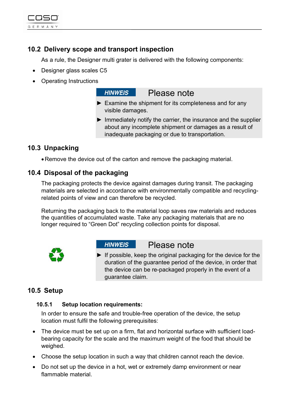 CASO Germany Scale C5 User Manual | Page 15 / 47