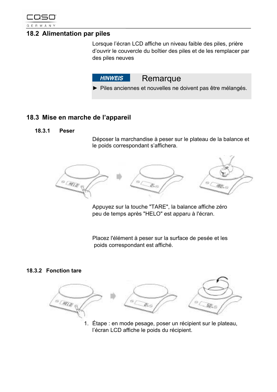 Remarque | CASO Germany Scale C5 User Manual | Page 25 / 47