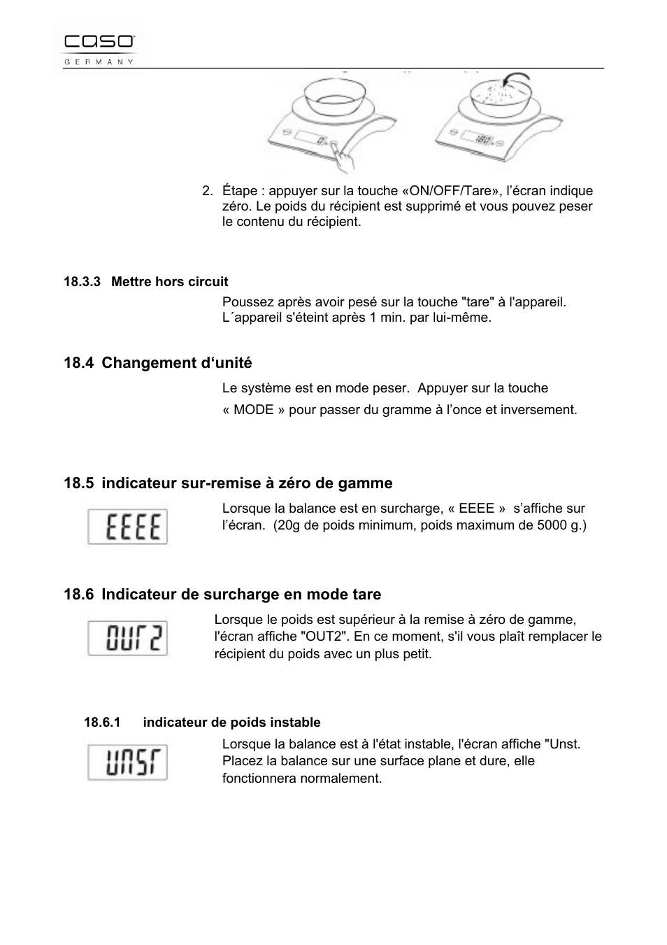 CASO Germany Scale C5 User Manual | Page 26 / 47