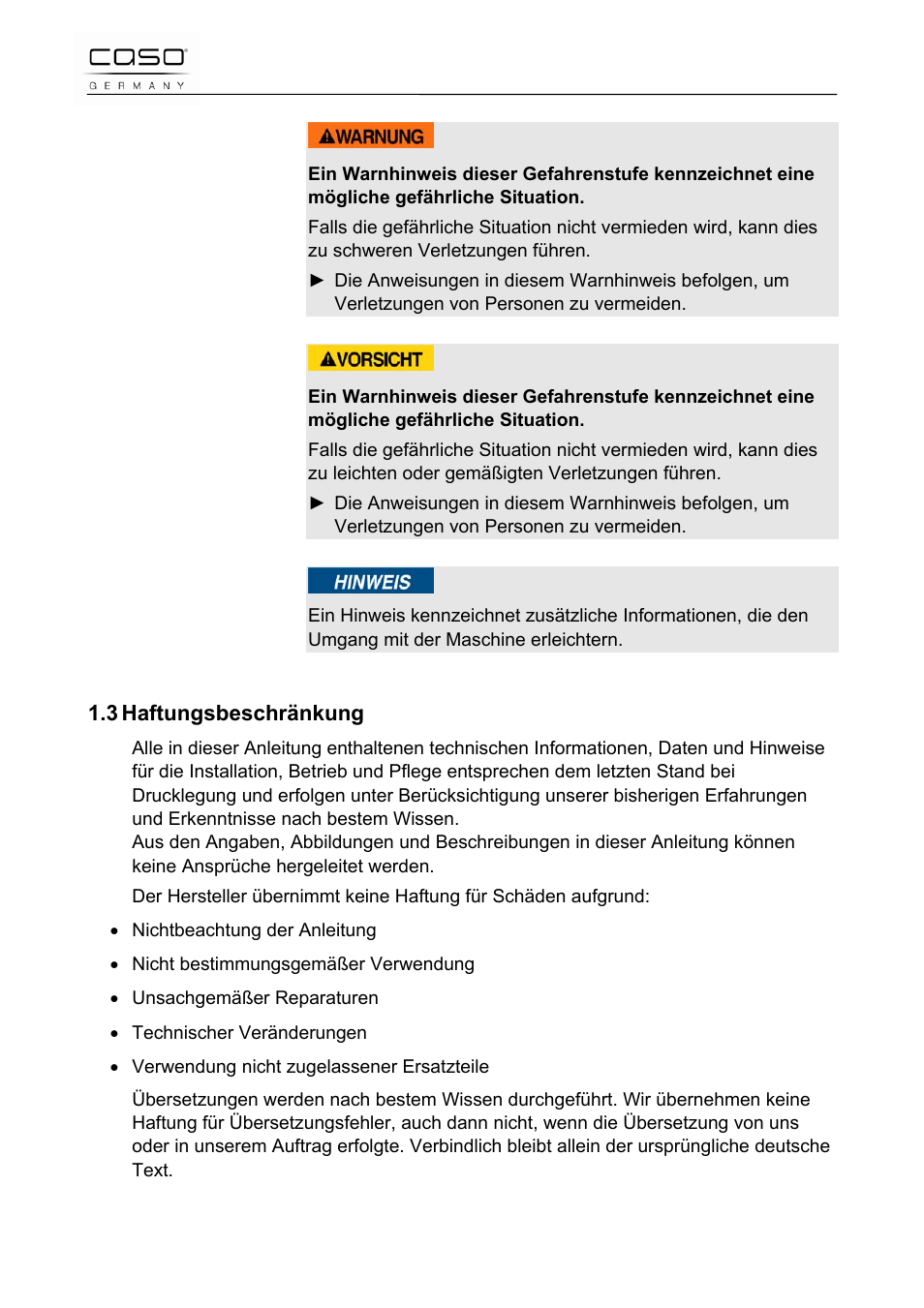 CASO Germany Scale C5 User Manual | Page 3 / 47