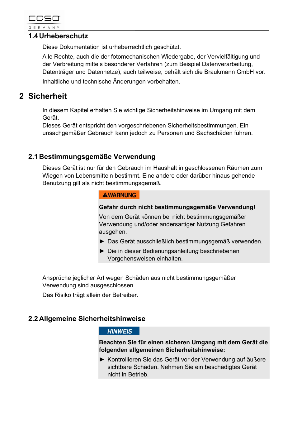 CASO Germany Scale C5 User Manual | Page 4 / 47