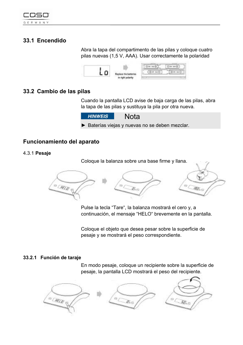 Nota | CASO Germany Scale C5 User Manual | Page 43 / 47