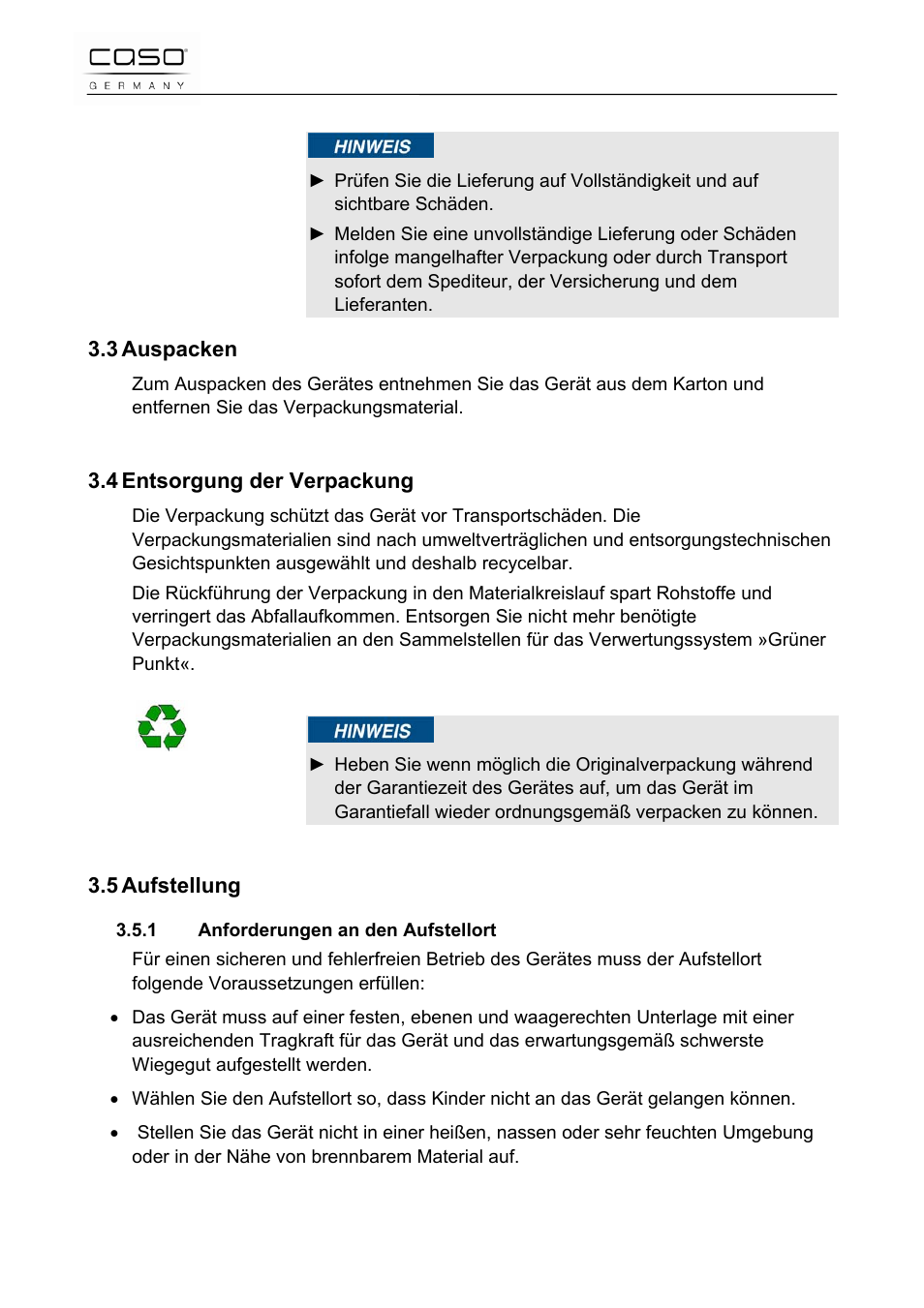 CASO Germany Scale C5 User Manual | Page 6 / 47
