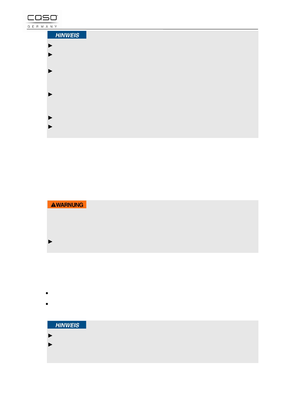 10 inbetriebnahme, 1 sicherheitshinweise, 2 lieferumfang und transportinspektion | CASO Germany Scale F10 User Manual | Page 14 / 60