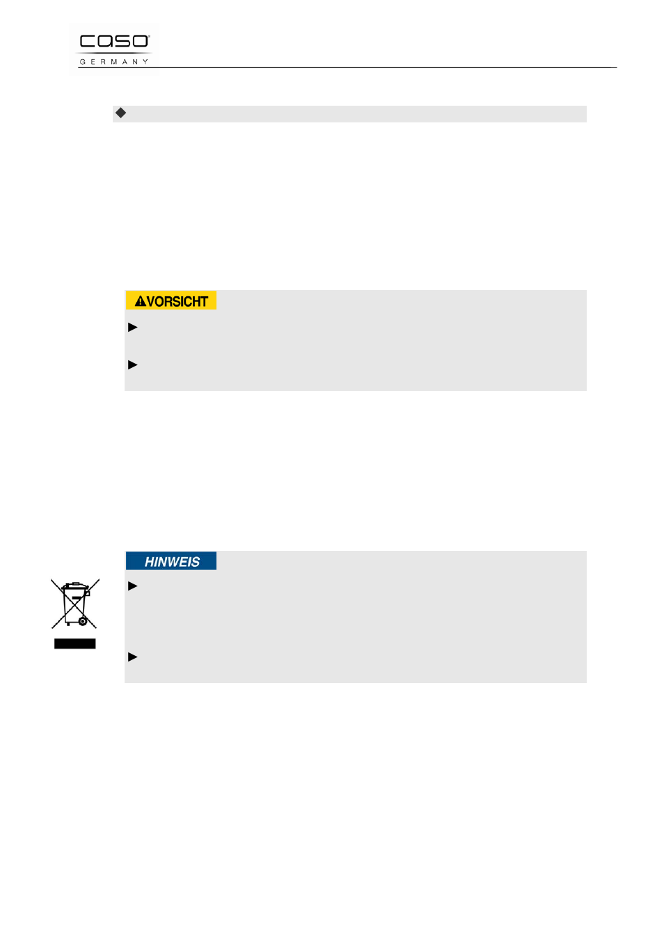 2 nettoyage, 3 réparation des pannes, 4 consignes de sécurité | 21 elimination des appareils usés, Prudence, Remarque | CASO Germany Scale F10 User Manual | Page 28 / 60