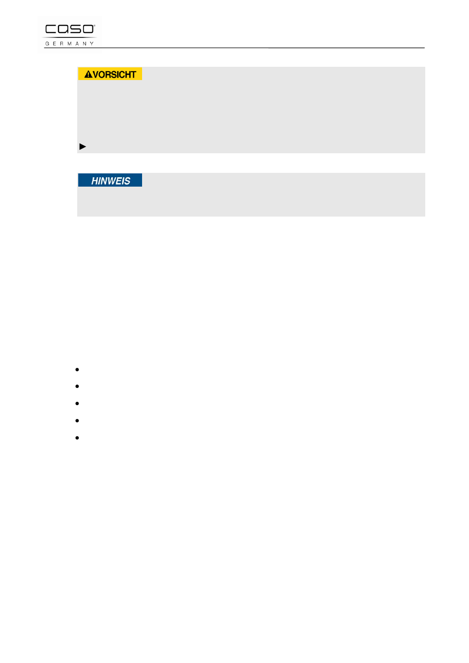 3 limitazione della responsabilità, 4 tutela dei diritti d’autore, Attenzione | Indicazione | CASO Germany Scale F10 User Manual | Page 32 / 60