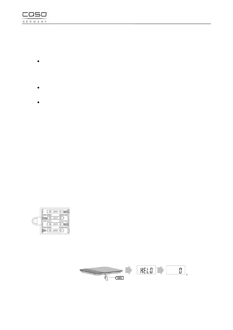 5 posizionamento, 1 requisiti del luogo di posizionamento, 6 targhetta di omologazione | 27 utilizzo e funzionamento, 1 accendere, 2 alimentazione a batteria, 3 uso della bilancia | CASO Germany Scale F10 User Manual | Page 35 / 60