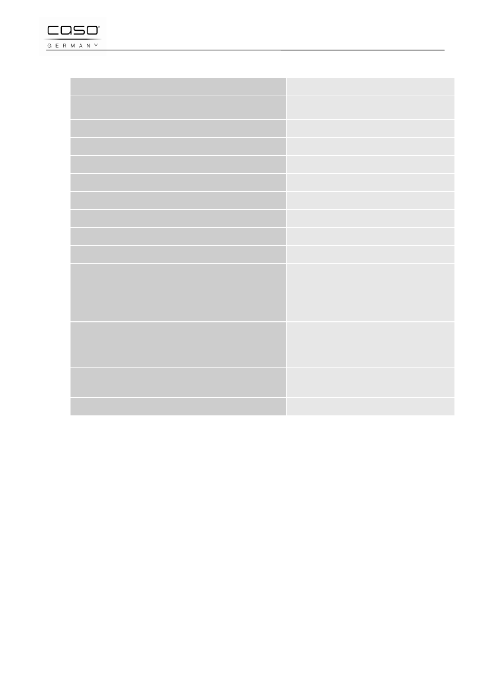 48 technical data | CASO Germany Scale F10 User Manual | Page 60 / 60